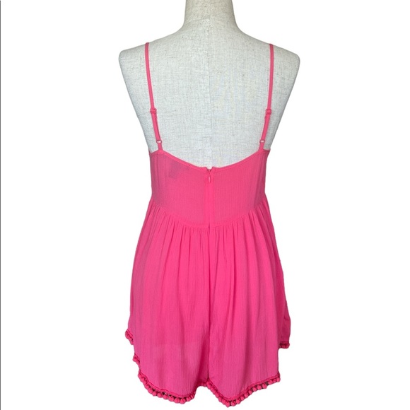Forever 21 Pink Sleeveless Adjustable Straps Solid Mini Romper Small - Picture 2 of 4